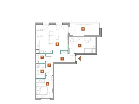 Plan 3 pok. 70m²
