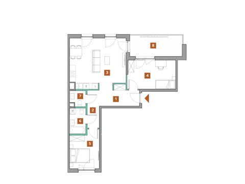 Plan 3 pok. 70m²