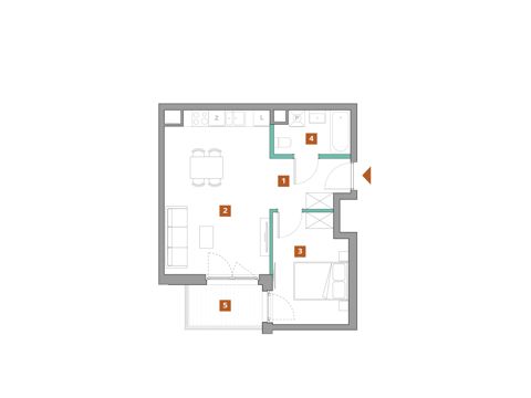 Plan 2 pok. 44m²
