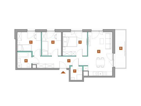 Plan 4 pok. 71m²