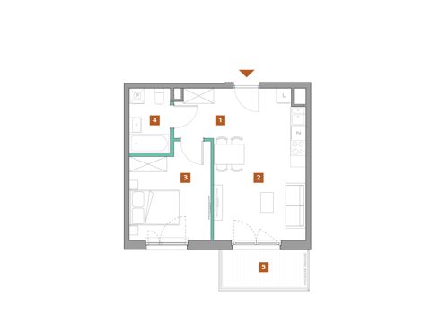 Plan 2 pok. 41m²