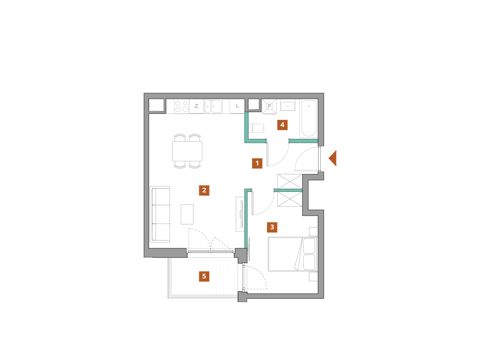 Plan 2 pok. 44m²