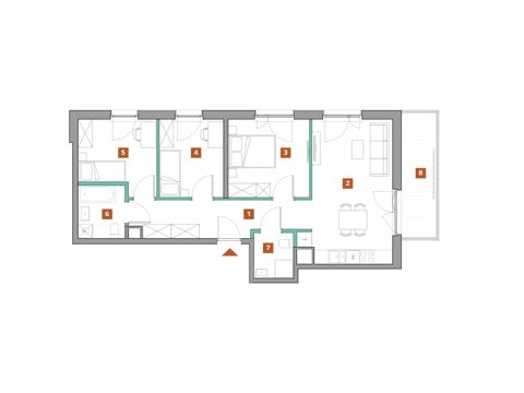 Plan 4 pok. 71m²