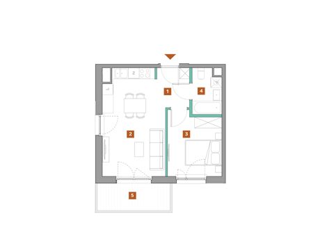 Plan 2 pok. 37m²