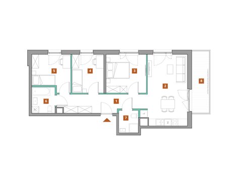 Plan 4 pok. 71m²