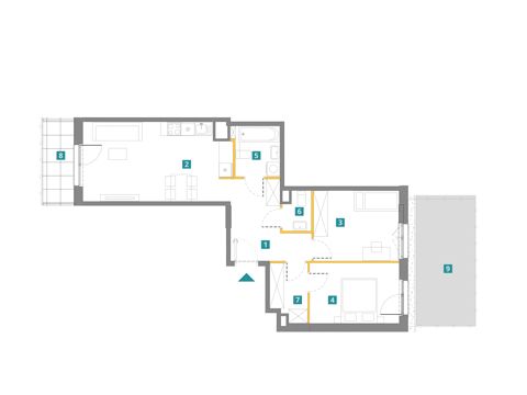 Plan 3 pok. 64m²