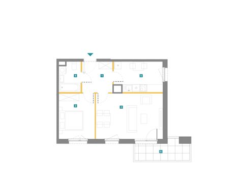 Plan 2 pok. 51m²