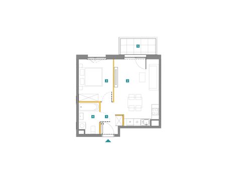 Plan 2 pok. 39m²