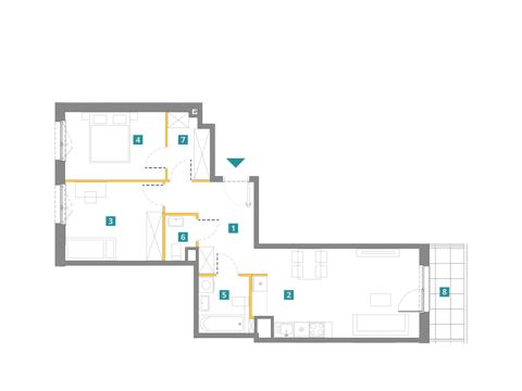 Plan 3 pok. 65m²