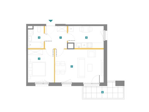 Plan 2 pok. 51m²