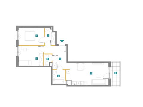 Plan 3 pok. 65m²