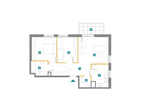 Plan 3 pok. 68m²