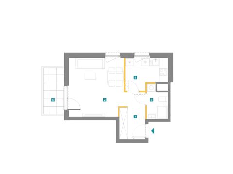 Plan 1 pok. 35m²