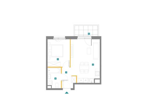 Plan 2 pok. 39m²
