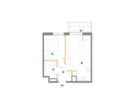 Plan 2 pok. 38m²
