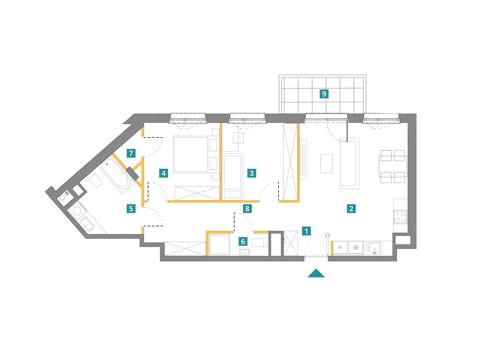 Plan 3 pok. 70m²