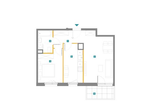 Plan 2 pok. 52m²