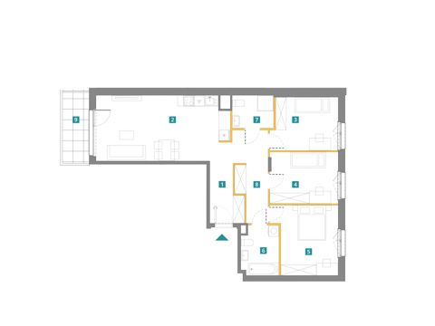 Plan 4 pok. 89m²