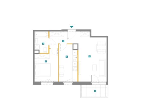 Plan 2 pok. 52m²