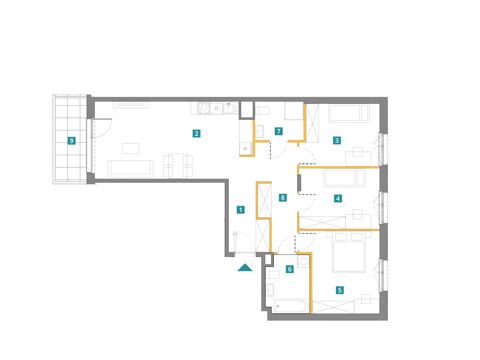 Plan 4 pok. 89m²
