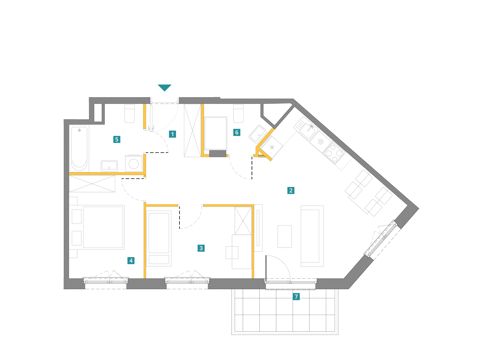 Plan 3 pok. 62m²