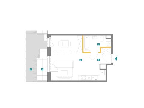 Plan 1 pok. 33m²
