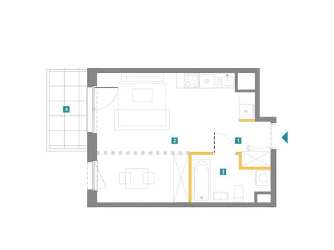 Plan 1 pok. 33m²
