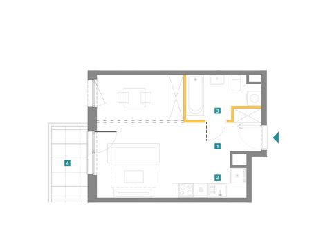 Plan 1 pok. 33m²