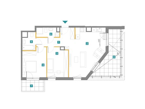 Plan 3 pok. 70m²