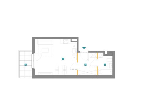 Plan 1 pok. 33m²