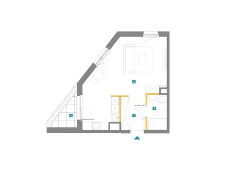 Plan 1 pok. 37m²
