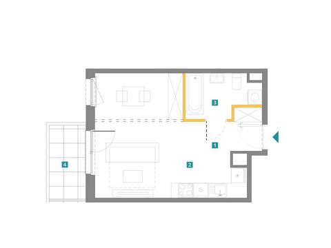 Plan 1 pok. 33m²