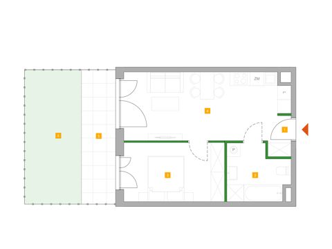 Plan 2 pok. 40m²