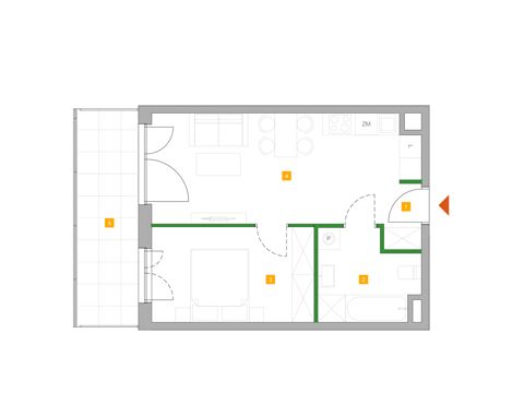 Plan 2 pok. 40m²