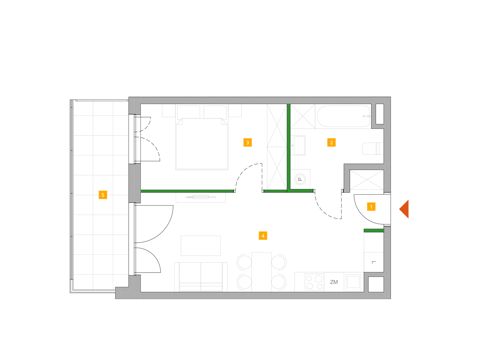 Plan 2 pok. 40m²