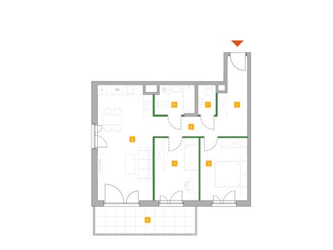 Plan 3 pok. 64m²