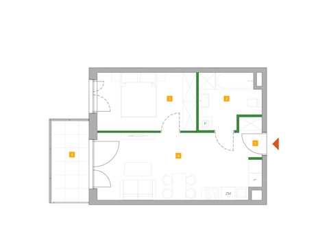 Plan 2 pok. 40m²