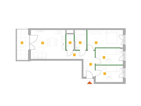 Plan 4 pok. 70m²