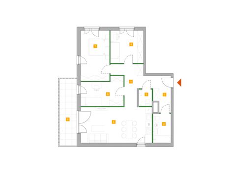 Plan 4 pok. 80m²