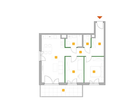 Plan 3 pok. 64m²