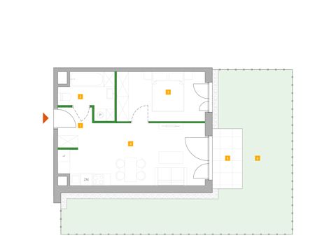 Plan 2 pok. 40m²