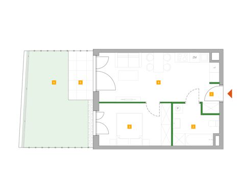 Plan 2 pok. 40m²