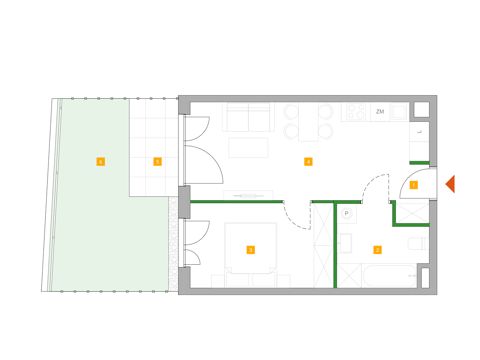 Plan 2 pok. 40m²