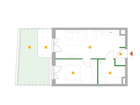Plan 2 pok. 40m²