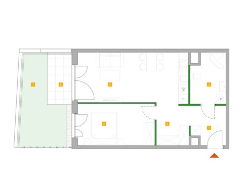 Plan 2 pok. 49m²