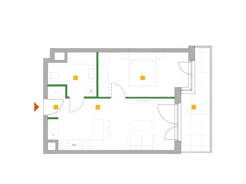 Plan 2 pok. 41m²