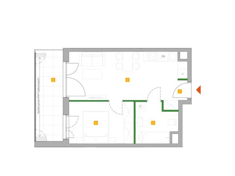 Plan 2 pok. 38m²