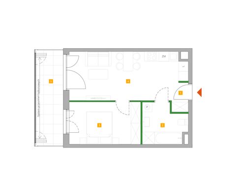 Plan 2 pok. 40m²