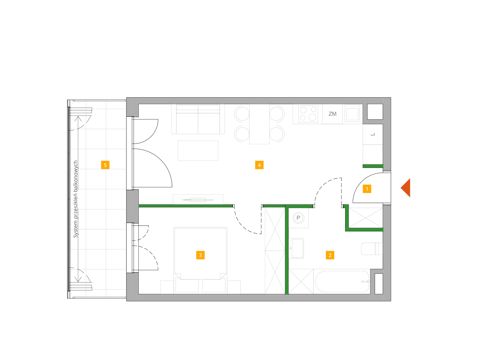 Plan 2 pok. 40m²