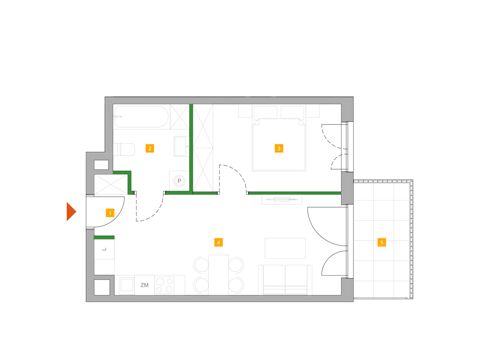 Plan 2 pok. 39m²